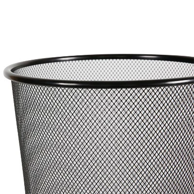 Mesh Waste Basket Black - Brightroom™: Steel, 3 Gallon, Nonslip Base, Fingerprint-Resistant, Indoor Mesh Trash Can 2 Mesh Waste Basket Black - Brightroom™: Steel, 3 Gallon, Nonslip Base, Fingerprint-Resistant, Indoor Mesh Trash Can - Image 2