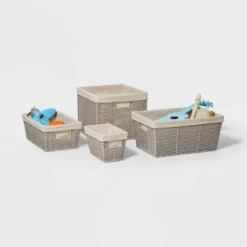 10.25" X 6" X 6" Small Woven Twisted Paper Rope Tapered Basket Gray - Brightroom™ 7 10.25" X 6" X 6" Small Woven Twisted Paper Rope Tapered Basket Gray - Brightroom™ -Brightroom GUEST 054d99f6 5bc4 4b73 87f9 e39da675c247 1