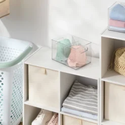 All Purpose Clear Storage Bin With Adjustable Divider Small - Brightroomâ„¢