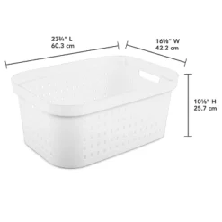 1.5bu Rectangle Modern Laundry Basket - Brightroom™: White Plastic Clothes Basket With Built-In Handles, Medium Size 9 1.5bu Rectangle Modern Laundry Basket - Brightroom™: White Plastic Clothes Basket With Built-In Handles, Medium Size -Brightroom GUEST 139dbc74 c30a 4b9b 9d81 d46fe8160b69