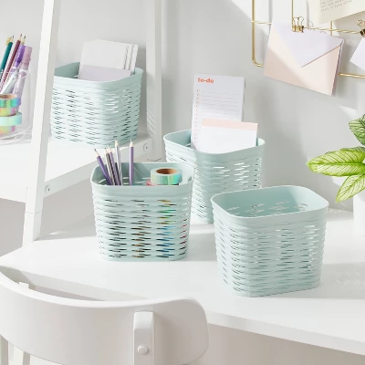 4pk Wave Mini Decorative Basket Mint Green - Brightroom™ 1 4pk Wave Mini Decorative Basket Mint Green - Brightroom™