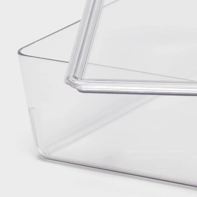 6L Stacking Clear Bin With Lid - Brightroom™: PET Material, Stackable Storage For Crafts & Cleaning Supplies 2 6L Stacking Clear Bin With Lid - Brightroom™: PET Material, Stackable Storage For Crafts & Cleaning Supplies - Image 2