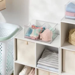 All Purpose Clear Storage Bin With Adjustable Divider Large - Brightroomâ„¢