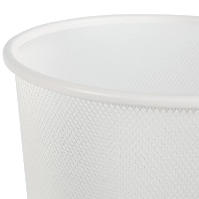 Mesh Waste Basket White - Brightroom™: Steel Indoor Trash Can, Nonslip Base, Fingerprint-Resistant, 3 Gallon Capacity 2 Mesh Waste Basket White - Brightroom™: Steel Indoor Trash Can, Nonslip Base, Fingerprint-Resistant, 3 Gallon Capacity - Image 2