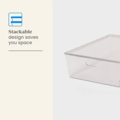 26L Stacking Clear Bin With Lid - Brightroom™: Plastic, Stackable, Universal Storage, 21.53" X 14.92" X 5.9" 6 26L Stacking Clear Bin With Lid - Brightroom™: Plastic, Stackable, Universal Storage, 21.53" X 14.92" X 5.9" -Brightroom GUEST 45118b5c 8c98 410e 9a14 28f411e5270a