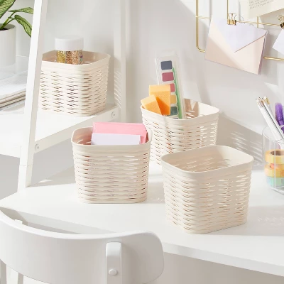 4pk Wave Mini Decorative Basket Cream - Brightroom™ 1 4pk Wave Mini Decorative Basket Cream - Brightroom™