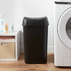 13.3gal Pivot Lid Waste Can Black - Brightroomâ„¢: Kitchen Trash Can, Swing Lid, 13 Gallon Capacity, Indoor Use