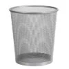 Mesh Waste Basket Silver - Brightroom™: Steel Wire Mesh, Office Trash Can, Nonslip Base, Fingerprint-Resistant