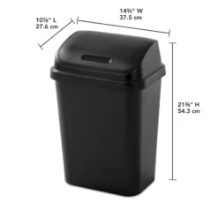 7.8gal Swing Top Waste Can Black - Brightroom™: Indoor Trash Bin With Lid, Textured Plastic, 21.375" Height 15 7.8gal Swing Top Waste Can Black - Brightroom™: Indoor Trash Bin With Lid, Textured Plastic, 21.375" Height -Brightroom GUEST 5efdfea5 0c3e 402b 8bc4 3a46f54a8791