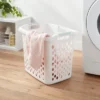 2.1bu Lamper White - Brightroom™: Plastic Clothes Hamper With Built-In Handles, Open-Top, 19.55 Volume Capacity