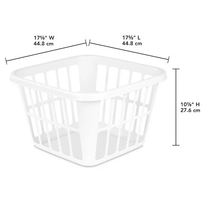 1.25bu Laundry Basket White - Brightroom™: Plastic Clothes Hamper With Built-In Handles, Medium Size, Portable Storage 5 1.25bu Laundry Basket White - Brightroom™: Plastic Clothes Hamper With Built-In Handles, Medium Size, Portable Storage - Image 5