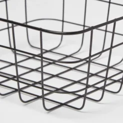 Small Wire Basket Black - Brightroom: Carbon Steel Storage, Square Decorative, 9.11" W X 6.1" D X 4" H -Brightroom GUEST 72919d9d 09e0 418e 9865 c6b8a48303a9