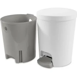 1.6gal Round Step Trash Can - Brightroom™: Compact Pedal-Operated Lid, Small Bathroom Bin, Textured White Finish 17 1.6gal Round Step Trash Can - Brightroom™: Compact Pedal-Operated Lid, Small Bathroom Bin, Textured White Finish -Brightroom GUEST 736219aa 062d 4738 8ac8 fdac2a3c8c8b