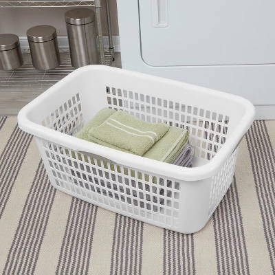 2bu Laundry Basket White - Brightroom™: Portable Plastic Clothes Organizer With Built-In Handles, 70.4L Capacity 1 2bu Laundry Basket White - Brightroom™: Portable Plastic Clothes Organizer With Built-In Handles, 70.4L Capacity