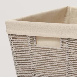 17" X 12" X 8" Large Woven Twisted Paper Rope Tapered Basket Gray - Brightroom™ -Brightroom GUEST 7afa6e04 fa18 4fd3 8c33 56161a3bb128