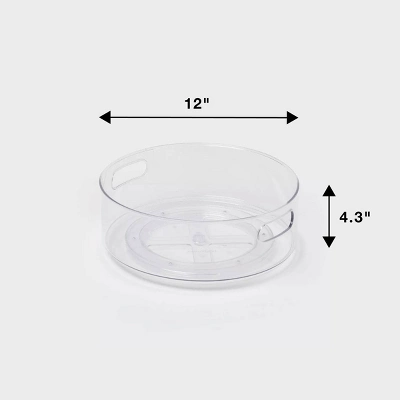 All Purpose Turntable Storage Clear - Brightroom™: PETG Utility Bin, 12"x12", 486 Volume, Spot Clean 4 All Purpose Turntable Storage Clear - Brightroom™: PETG Utility Bin, 12"x12", 486 Volume, Spot Clean - Image 4