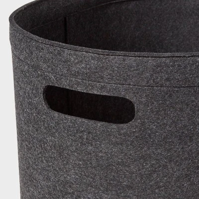 1.5bu Felt Laundry Basket Black - Brightroom™: Heavy Duty Clothes Basket, Polyester, 2 Handles, 3570 Volume 2 1.5bu Felt Laundry Basket Black - Brightroom™: Heavy Duty Clothes Basket, Polyester, 2 Handles, 3570 Volume - Image 2