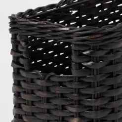 Black Washed Woven Rattan Bin Small - Brightroom™: Decorative Rectangle Basket, 12"x6"x6", Air Dry Care -Brightroom GUEST 89d970e7 4ba5 41c9 be3d 595903e21c8f