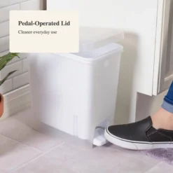2.7gal Step Trash Can Clear - Brightroom™: Small Pedal-Operated Lid, Bathroom Garbage, Indoor Rectangle, Textured Plastic -Brightroom GUEST 8c1748ac b6f2 4a41 ad2e 5e8e078532b9