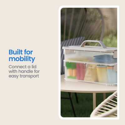 Click In Place 3qt Clear Shallow Slim Plastic Storage Bin With White Latch For Home And Office Organization - Brightroom™ 5 Click In Place 3qt Clear Shallow Slim Plastic Storage Bin With White Latch For Home And Office Organization - Brightroom™ - Image 5