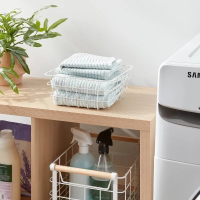 Small Wire Basket White - Brightroom: Carbon Steel, Powder-Coated, Decorative Storage, Square, 9.11"x6.1"x4" 1 Small Wire Basket White - Brightroom: Carbon Steel, Powder-Coated, Decorative Storage, Square, 9.11"x6.1"x4"