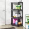 4 Tier Plastic Corner Shelf Unit Black - Brightroom™