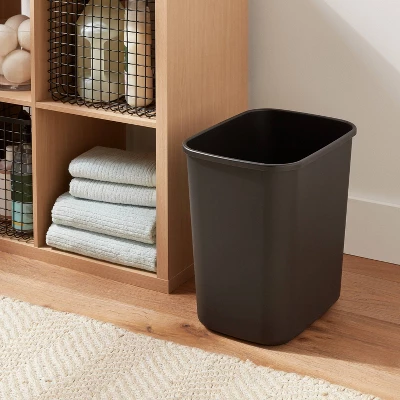 7gal Wastebasket Black - Brightroom™: Compact 7.7 Gallon Indoor Trash Can, Rectangle, Polypropylene, Open Top, Dorm Use 1 7gal Wastebasket Black - Brightroom™: Compact 7.7 Gallon Indoor Trash Can, Rectangle, Polypropylene, Open Top, Dorm Use