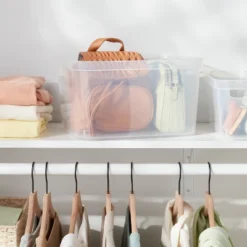 Large Open Storage Bin Clear - Brightroomâ„¢: Plastic, Portable, Nesting, Universal Storage, 20.4 Volume, 15x12.25x8.25