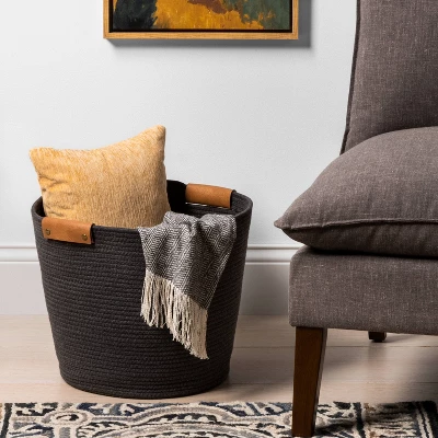 17" Coiled Rope Bin Warm Gray Charcoal - Brightroom™ 1 17" Coiled Rope Bin Warm Gray Charcoal - Brightroom™