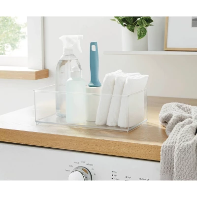 12" X 6" X 4" All Purpose Storage 1/2 Storage Bin - Brightroom™: Clear Plastic Decorative Container, No Assembly Required 5 12" X 6" X 4" All Purpose Storage 1/2 Storage Bin - Brightroom™: Clear Plastic Decorative Container, No Assembly Required - Image 5