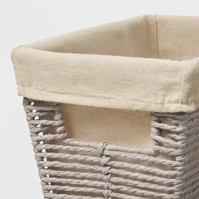 10.25" X 6" X 6" Small Woven Twisted Paper Rope Tapered Basket Gray - Brightroom™ 2 10.25" X 6" X 6" Small Woven Twisted Paper Rope Tapered Basket Gray - Brightroom™ - Image 2
