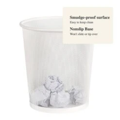 Mesh Waste Basket White - Brightroom™: Steel Indoor Trash Can, Nonslip Base, Fingerprint-Resistant, 3 Gallon Capacity 6 Mesh Waste Basket White - Brightroom™: Steel Indoor Trash Can, Nonslip Base, Fingerprint-Resistant, 3 Gallon Capacity -Brightroom GUEST d9d2dc05 a805 4641 a2fd 2e5098a1fe97