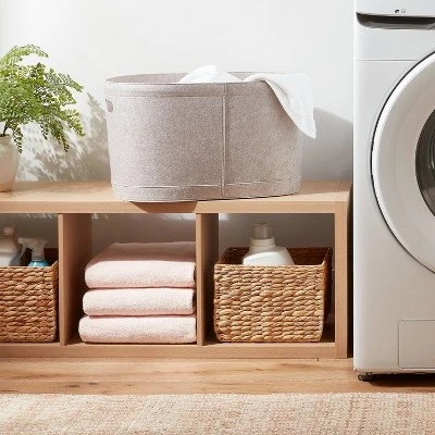1.5bu Felt Laundry Basket Oatmeal - Brightroom™: Heavy Duty Clothes Basket With Handles, Polyester, 3570 Volume 1 1.5bu Felt Laundry Basket Oatmeal - Brightroom™: Heavy Duty Clothes Basket With Handles, Polyester, 3570 Volume
