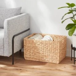 XL Woven Water Hyacinth Basket - Brightroomâ„¢