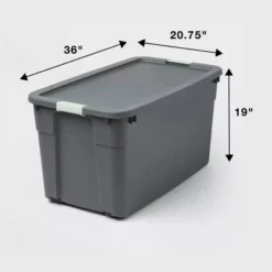45gal Latching Storage Tote - Brightroom™: Portable Plastic Container With Lid, Universal Storage, Gray, 45 Gallon Capacity 7 45gal Latching Storage Tote - Brightroom™: Portable Plastic Container With Lid, Universal Storage, Gray, 45 Gallon Capacity -Brightroom GUEST e59219fb 3fdd 467e a3eb ab84cb95177a
