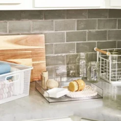 12'' X 12'' X 2" All Purpose Storage Tray - Brightroom™: Clear Plastic Bathroom Organizer Tray -Brightroom GUEST e97967d9 f494 4fbb a8b2 62fc72dca9e6