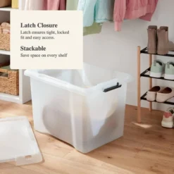 Large Frosted Latching Storage Box - Brightroom™: Stackable Clear Tote, 76L Capacity, Polypropylene, Universal Storage 6 Large Frosted Latching Storage Box - Brightroom™: Stackable Clear Tote, 76L Capacity, Polypropylene, Universal Storage -Brightroom GUEST f23c34bd 6053 493d ac3c 2d88b7161b8f