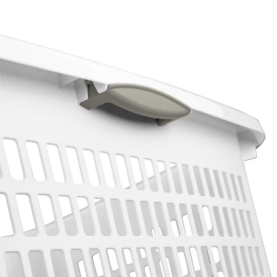 2bu Laundry Basket White - Brightroom™: Portable Plastic Clothes Organizer With Built-In Handles, 70.4L Capacity 6 2bu Laundry Basket White - Brightroom™: Portable Plastic Clothes Organizer With Built-In Handles, 70.4L Capacity - Image 6